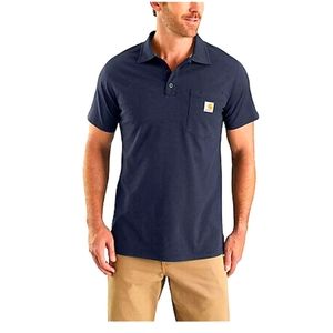 XL, Carhart Force Relaxed Fit Short-Sleeve Shirt Polo Blue Men's NWT